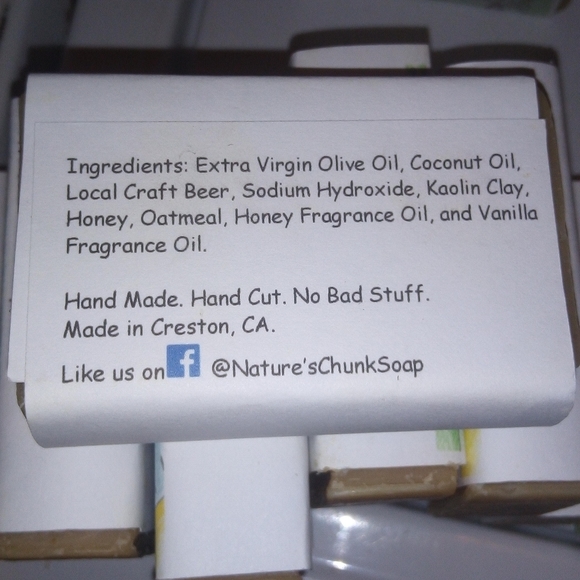 10 Bars Of Soap! Blonde Ale with Oatmeal, Honey & Vanilla Castile Soap - Picture 2 of 3